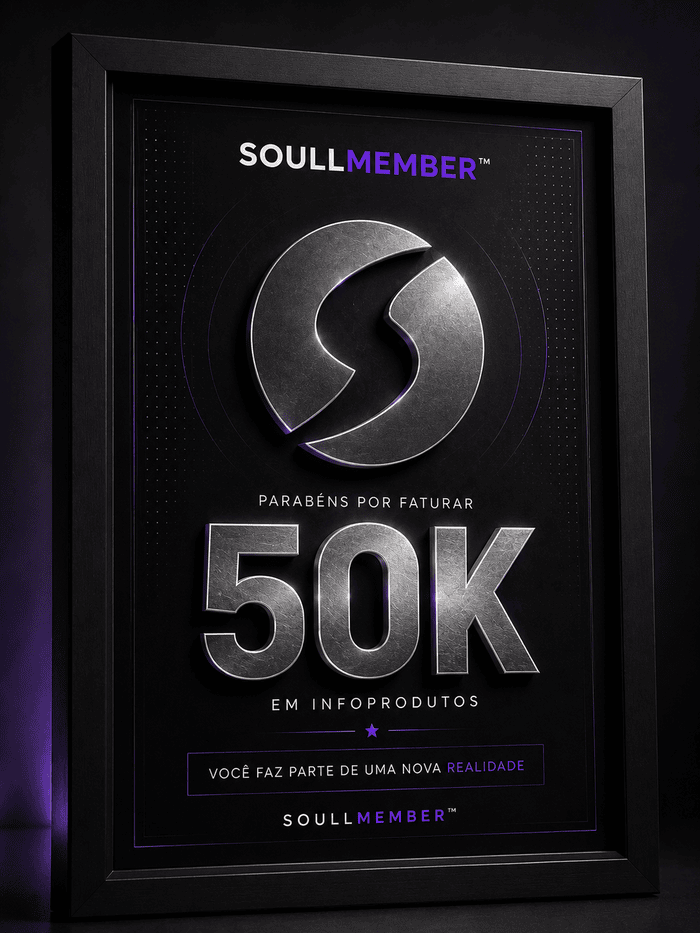 Placa SOULLMEMBER 50K em infoprodutos